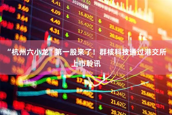 “杭州六小龙”第一股来了！群核科技通过港交所上市聆讯